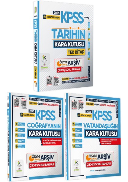 2025 KPSS Kara Kutu Genel Kültür Tekli Kitap Set Çıkmış Soru Bankası