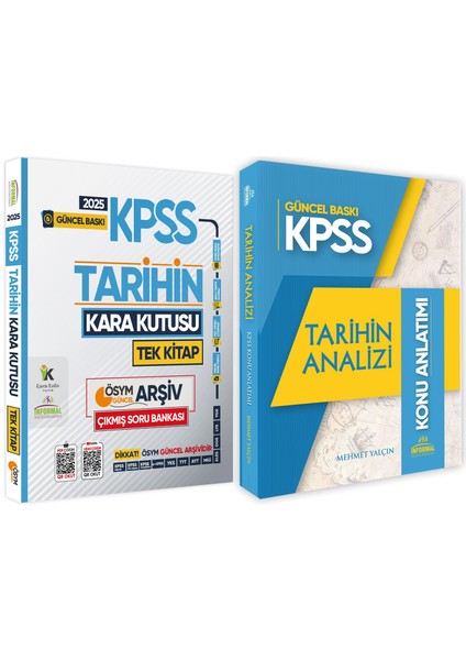 2025 KPSS Tarihin Kara Kutusu Tek Kitap Soru Bankası ve Tarihin Analizi Konu Anlatım 2’li Set