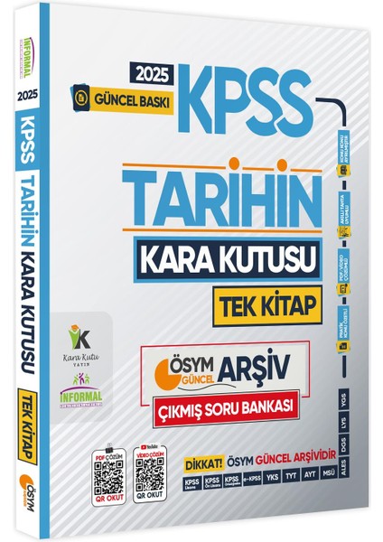 2025 KPSS Tarihin Kara Kutusu Tek Kitap Soru Bankası ve Tarihin Analizi Konu Anlatım 2’li Set