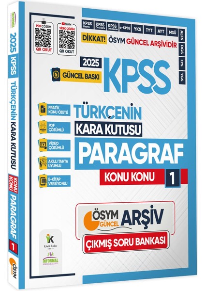 2025 KPSS Kara Kutu Türkçe Paragraf 3’lü Altın Set Çıkmış Soru Bankası