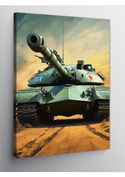 Kanvas Tablo Savaş Tankı Manzarası