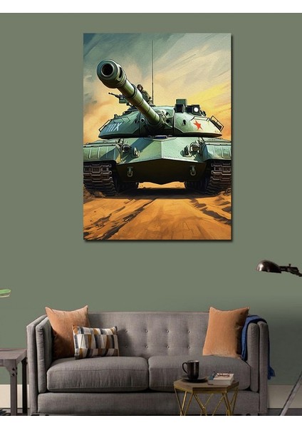 Kanvas Tablo Savaş Tankı Manzarası modelleri