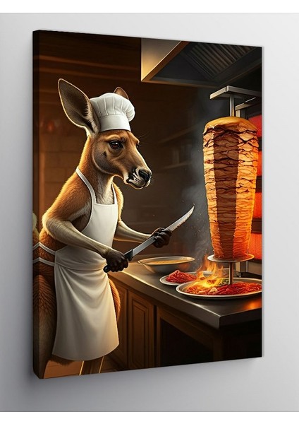 Kanvas Tablo Dönerci Kanguru