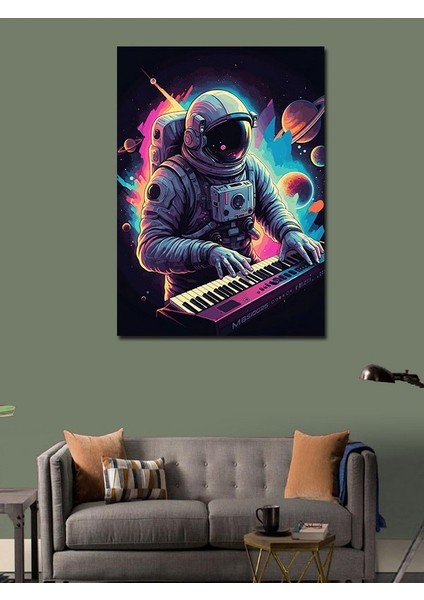 Kanvas Tablo Piyanist Astronot modelleri