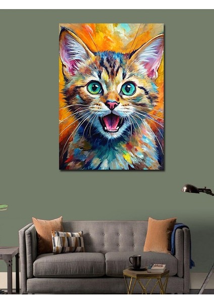 Kanvas Tablo Şaşkın Kedi