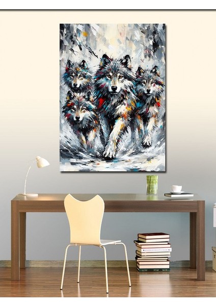 Kanvas Tablo Kış Ormanında Kurtlar fiyatları