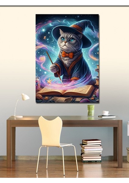 Kanvas Tablo Büyü Kitabı Okuyan Kedi fiyatları