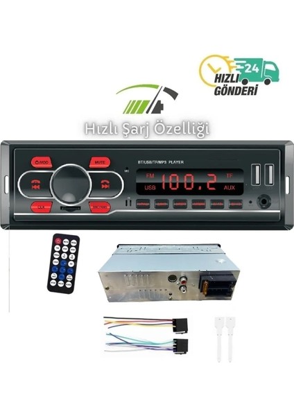 101 4X50 Bluetooth Oto Teyip Araba Teyibi Bluetooth USB Sd Iso Söket Teyp fiyatları