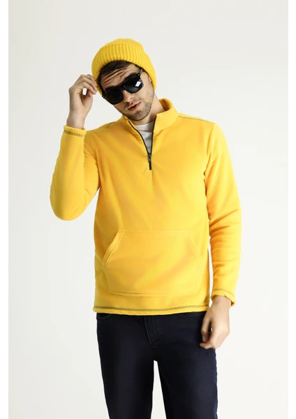 Yarım Fermuarlı Polar Sweatshirt