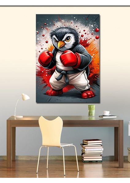 Kanvas Tablo Boksör Penguen