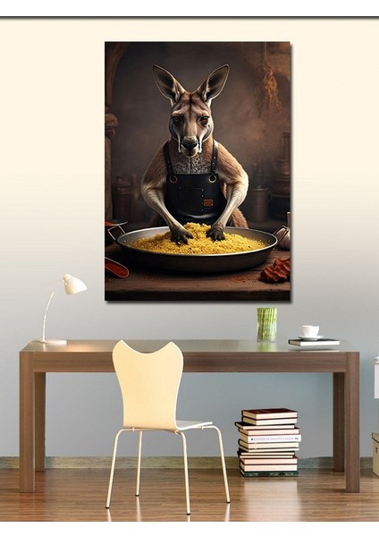 Kanvas Tablo Çiğköfte Yapan Kanguru fiyatları