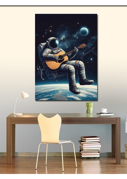 Kanvas Tablo Ayda Gitar Çalan Astronot fiyatları
