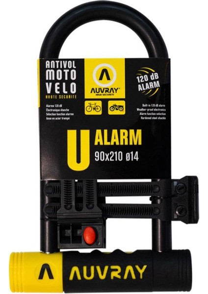 120 Db Alarmlı U Kilit 90X210 14 mm 780-UA90210AUV