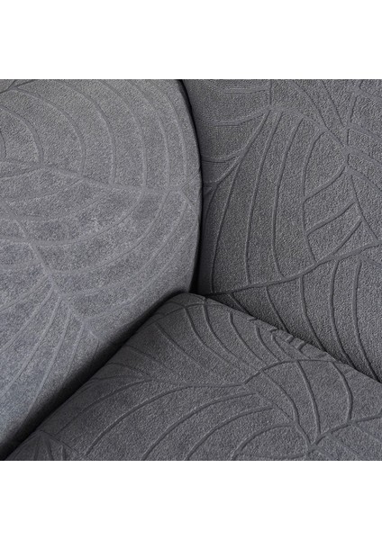 Koyu Gri Jakarlı Fırfır Şeklinde Tam Kaplama Esnek Kanepe Kılıfı (Yurt Dışından) modelleri