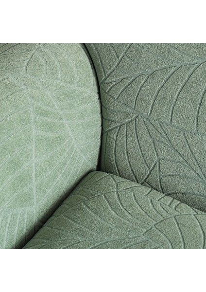 Yeşil Jakarlı Fırfır Şeklinde Tam Kaplama Esnek Kanepe Kılıfı (Yurt Dışından) modelleri