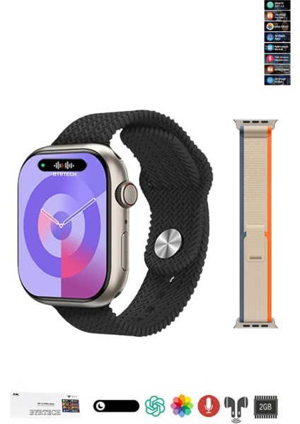 HK10 Pro Max Galeri/chatgpt/ses Kayıt/2gb Depolama Destekli Gen 5 Amoled Watch 10 Akıllı Saat