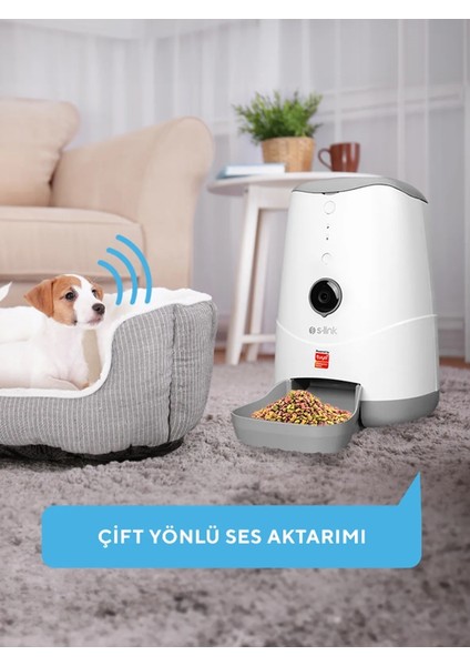 Sl-20 Kameralı Akıllı Otomatik Mama Kabı Kedi Köpek Pet Besleyici Yem Kabı Tuya Destekli Wifi