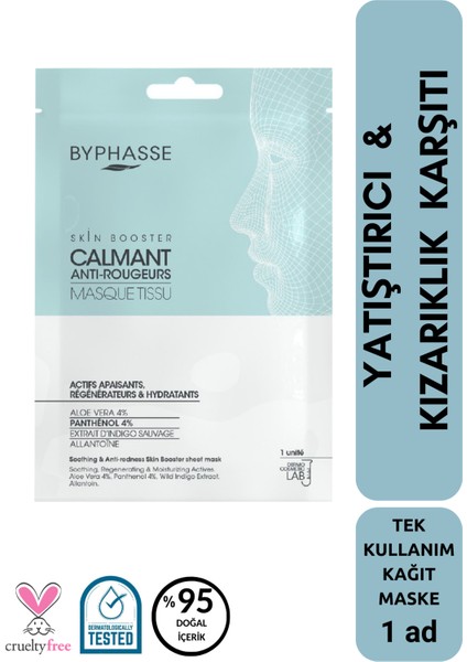 Yatıştırıcı ve Kırmızılık Karşıtı Skin Booster Kağıt Yüz Maskesi