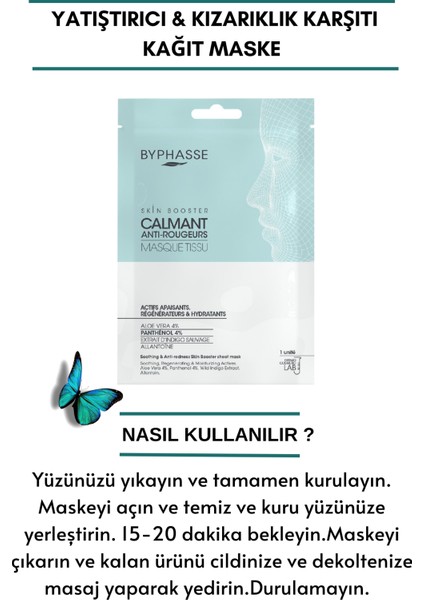 Yatıştırıcı ve Kırmızılık Karşıtı Skin Booster Kağıt Yüz Maskesi