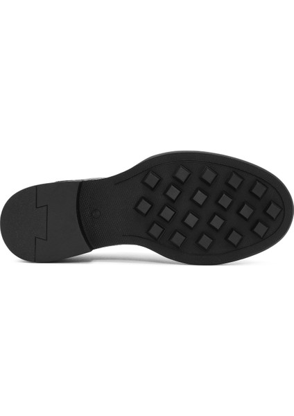 Erkek Siyah Bağcıklı Deri Casual Ayakkabı 24WFD707018
