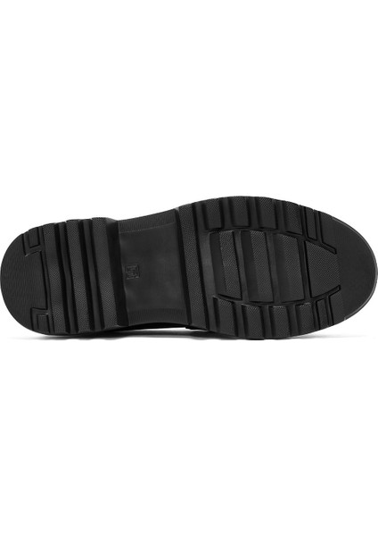 Erkek Siyah Baskılı Toka Detaylı Deri Loafer 24WFD664318 fırsatları