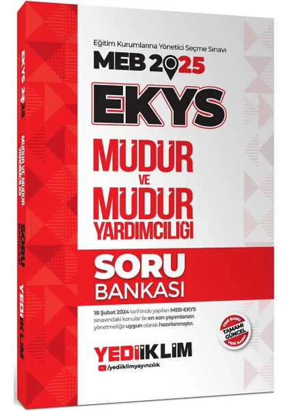 Yediiklim Yayınları 2025 Meb Ekys Müdür ve Müdür Yardımcılığı Soru Bankası