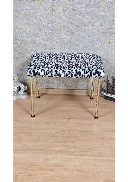 Tedy Kumaşlı 60 cm x 38 cm Gold Telli Ayak Oturak