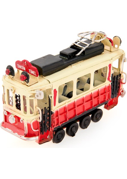 Metal Taksim Tramway - Kırmızı / Beyaz - 12 cm