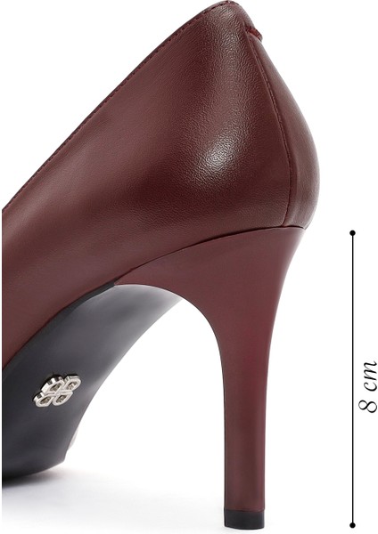 Kadın Bordo Ince Topuklu Deri Stiletto 24WFD162218