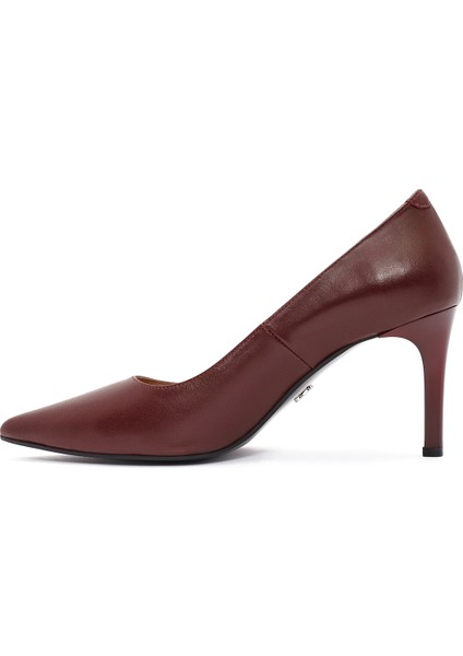 Kadın Bordo Ince Topuklu Deri Stiletto 24WFD162218