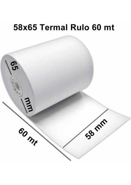 58X60 mt 48 gr Termal Akaryakıt Yazarkasa Pompa Su Su 10'lu 1 Paket 10 Adet