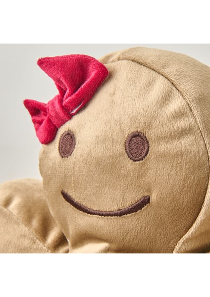 Soft Gingerbread Kız Figürlü Yastık - Kahverengi - 40X25 cm