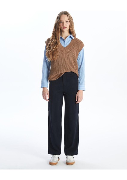 Lcw Vision Kadın V Yaka Düz Triko Süveter modelleri