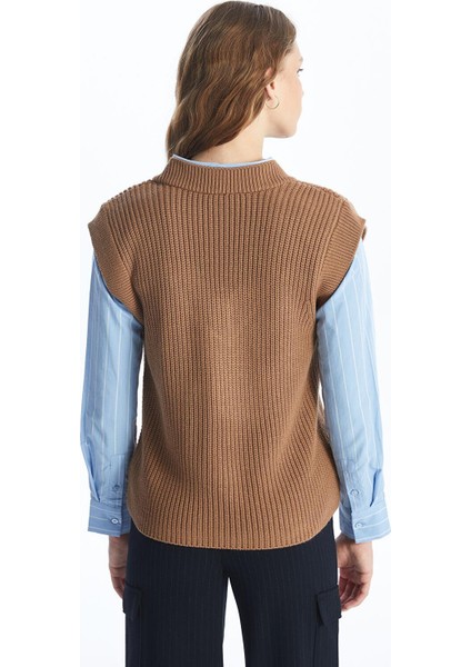 Lcw Vision Kadın V Yaka Düz Triko Süveter indirimleri