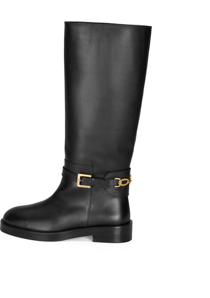 Kadın Siyah Deri Çizme modelleri