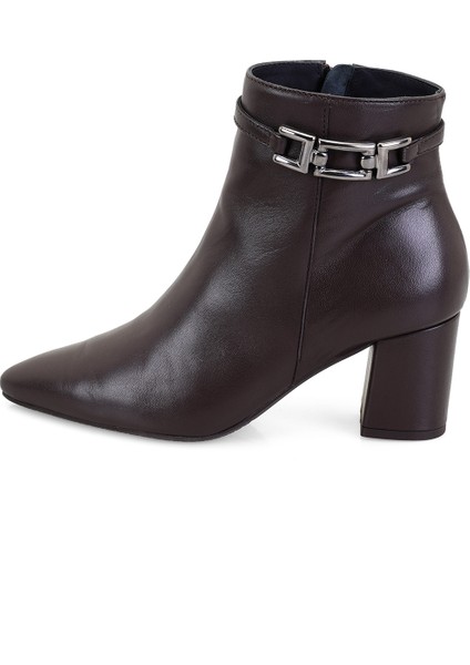 Kahve Kadın Topuklu Deri Bot modelleri