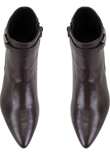 Kahve Kadın Topuklu Deri Bot fırsatları