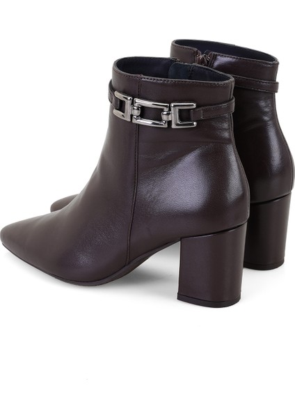 Kahve Kadın Topuklu Deri Bot indirimleri