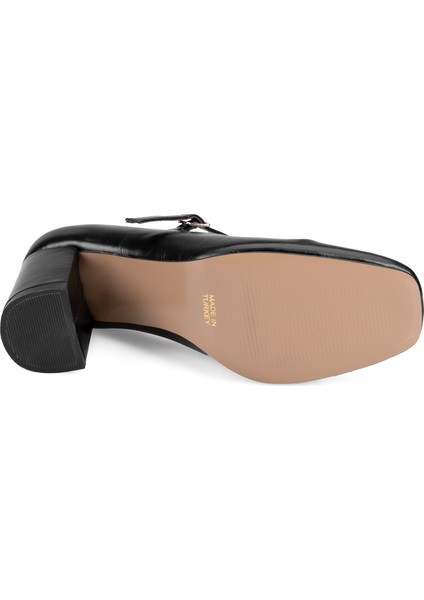 Moia Siyah Kadın Klasik Topuklu Deri Ayakkabı modelleri