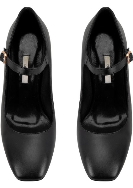 Loran Siyah Kadın Klasik Topuklu Deri Ayakkabı fırsatları