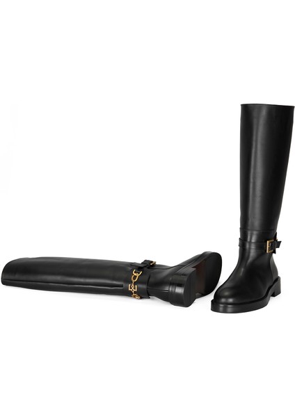 Kadın Siyah Deri Çizme fırsatları
