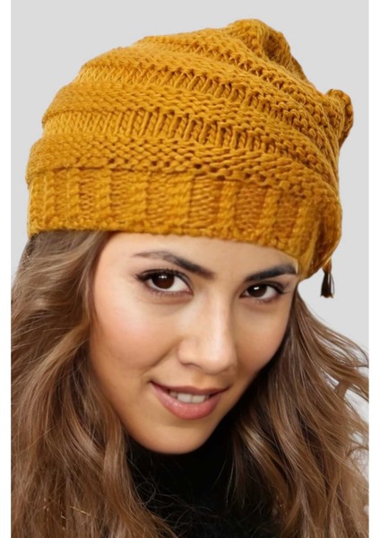 Kadın Kışlık Boyunluk Özellikli Triko Örgü Bere fiyatları