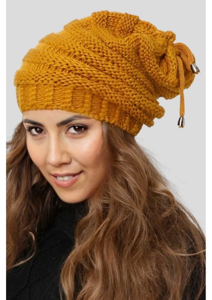 Kadın Kışlık Boyunluk Özellikli Triko Örgü Bere modelleri