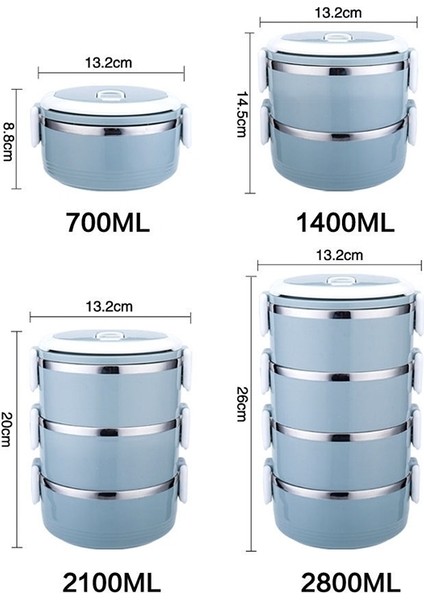-Çok Fonksiyonlu Öğrenci Bento Kutusu, 2100ML (Yurt Dışından)