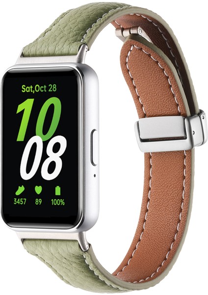 -Samsung Galaxy Fit 3 Için Iki Tonlu Deri Kayış (Yurt Dışından)