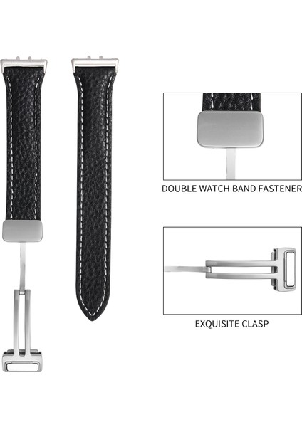 -Samsung Galaxy Fit 3 Için Iki Tonlu Deri Kayış (Yurt Dışından)
