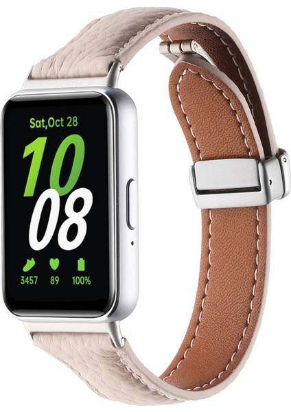 -Samsung Galaxy Fit 3 Için Iki Tonlu Deri Kayış (Yurt Dışından)