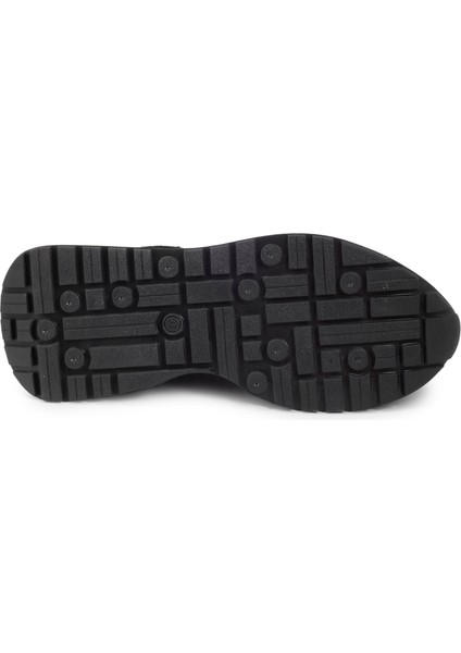 Siyah Deri Sneakers Kadın Ayakkabı