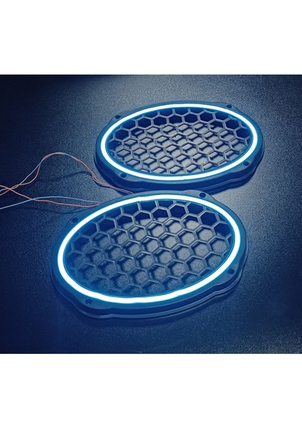 Buzmavisi Neon Işıklı 6x9 Oval Hoparlör ve Midrange Kapağı 1takım (2ADET)