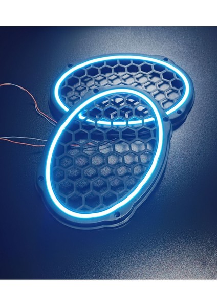 Buzmavisi Neon Işıklı 6x9 Oval Hoparlör ve Midrange Kapağı 1takım (2ADET)